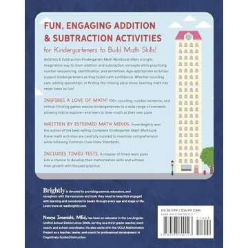 Addition and Subtraction Kindergarten Math Workbook: 100 Fun Activities to Build Core Math Skills wi...
