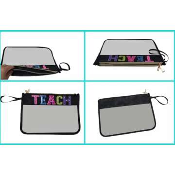 HYOOG Clear Makeup Letter Bag for Teacher Gifts