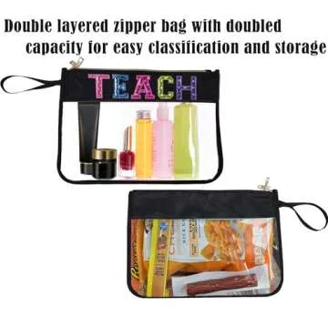 HYOOG Clear Makeup Letter Bag for Teacher Gifts