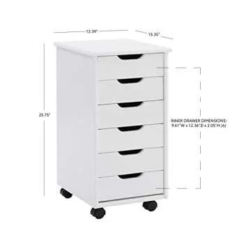 Corinne Six Drawer Storage Cart - Stylish & Durable Organizer