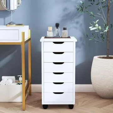 Corinne Six Drawer Storage Cart - Stylish & Durable Organizer