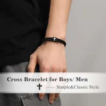 TAGOMEI Christian Cross Bracelet for Boys - Unique Gifts