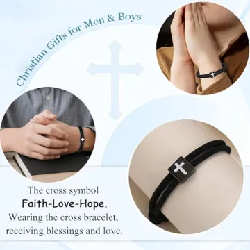 TAGOMEI Christian Cross Bracelet for Boys - Unique Gifts