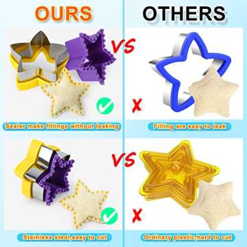 Fun Sandwich Cutter Set for Kids - 12 Pcs Uncrustables Maker