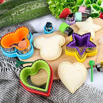Fun Sandwich Cutter Set for Kids - 12 Pcs Uncrustables Maker