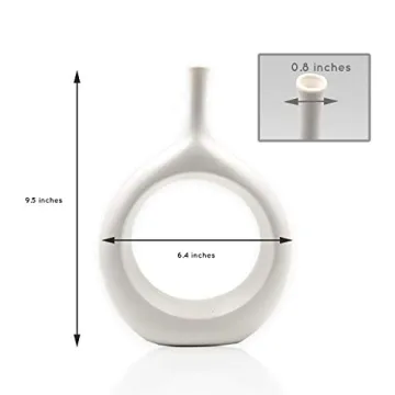 Elegant Samawi White Ceramic Flower Vase for Decor