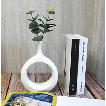 Elegant Samawi White Ceramic Flower Vase for Decor
