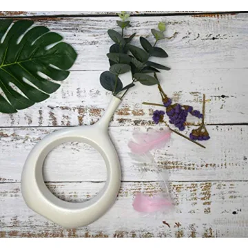 Elegant Samawi White Ceramic Flower Vase for Decor