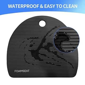 FOAMSEAT Stadium Seat Cushion, Bleacher Cushion, Portable and Waterproof Stadium Cushion, Perfect for Outdoor Events Use (15 * 13 * 1 inch, Black, 1)