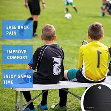 FOAMSEAT Stadium Seat Cushion, Bleacher Cushion, Portable and Waterproof Stadium Cushion, Perfect for Outdoor Events Use (15 * 13 * 1 inch, Black, 1)