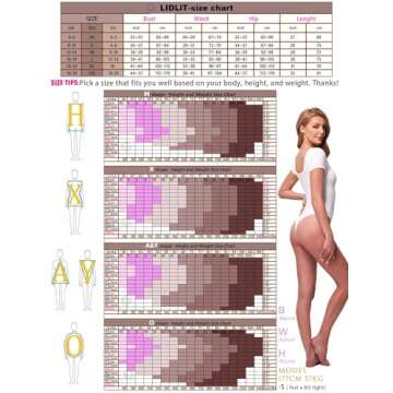 Stylish LIDLIT Crew Neck Bodysuit for Women