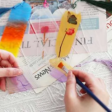 RAHATA Clear Acrylic Bookmarks for DIY Craft Projects