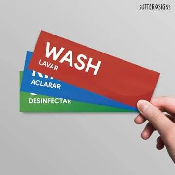 Wash Rinse Sanitize Stickers for Safe Food Handling