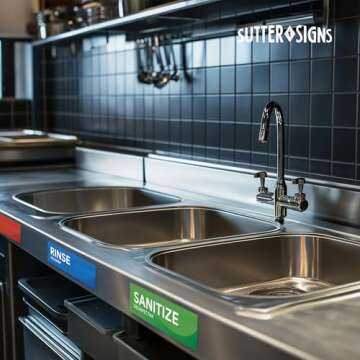 Wash Rinse Sanitize Stickers for Safe Food Handling