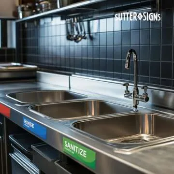 Wash Rinse Sanitize Stickers for Safe Food Handling