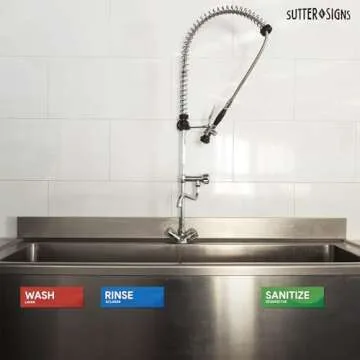 Wash Rinse Sanitize Stickers for Safe Food Handling