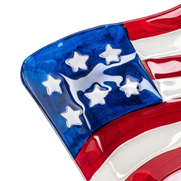 Transpac American Flag Glass Decorative Serving Platter
