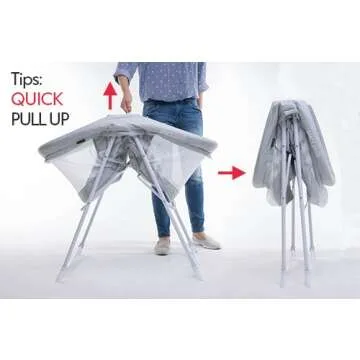 2in1 Stationary&Rock Mode Bassinet One-Second Fold Travel Crib Portable Newborn Baby,Gray…