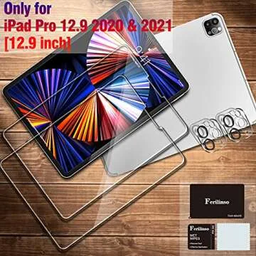 Ferilinso Designed for iPad Pro 12.9 Inch Screen Protector Accessories 2022 2021 2020 4th 5th 6th Ge...