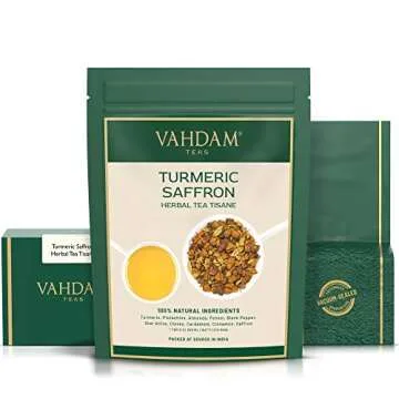 Vahdam Turmeric Saffron Herbal Tea Loose Leaf 100g