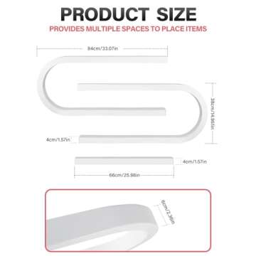 Lorvain 6PS Metal Wall Mounted Nail Polish Storage Racks, White Display Rack U Shape Cosmetic Displa...