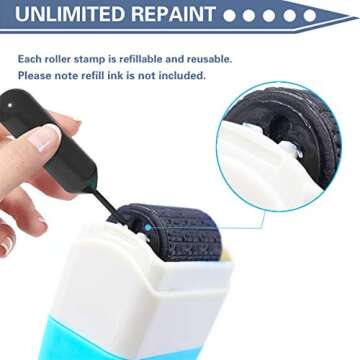 Identity Protection Roller Stamps,Identity Theft Protection Roller Stamp for ID Blockout,2 Pcs Identity Theft Protection Stamps,Privacy Confidential and Address Blocker(Pink & Blue)