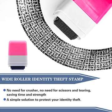 Identity Protection Roller Stamps,Identity Theft Protection Roller Stamp for ID Blockout,2 Pcs Identity Theft Protection Stamps,Privacy Confidential and Address Blocker(Pink & Blue)