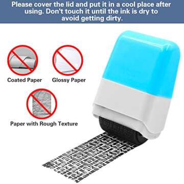 Identity Protection Roller Stamps,Identity Theft Protection Roller Stamp for ID Blockout,2 Pcs Identity Theft Protection Stamps,Privacy Confidential and Address Blocker(Pink & Blue)