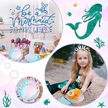 Gersoniel Iridescent Mermaid Party Supplies - 40 Pcs
