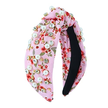 Stylish Pearly Knotted Headband for Women - Floral Hair Accessory