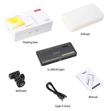 ULANZI VL200 Bi-Color LED Video Light, On-Camera Video Light, Type-C Rechargeable 5000mAh Mini Camera Light, 2500-9000K Ultra Bright Photo and Video Lighting, Fill Light, Potable Photography Lighting