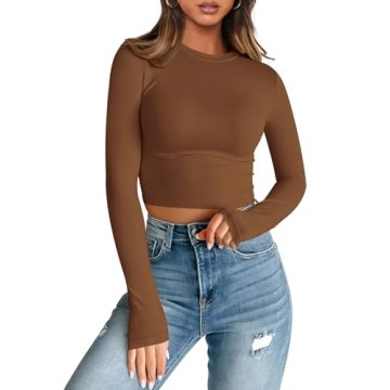 Trendy Queen Women's Long Sleeve Crop Tops for Versatile Fashion 2025