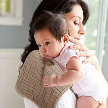 Looxii Muslin Burp Cloths 100% Cotton Muslin Cloths Large 20''x10'' Extra Soft and Absorbent 6 Pack Baby Burping Cloth for Boys and Girls (Brown)