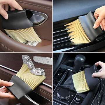 Auto Interior Dust Brush, Car Cleaning Brushes Duster, Soft Bristles Detailing Brush Dusting Tool fo...