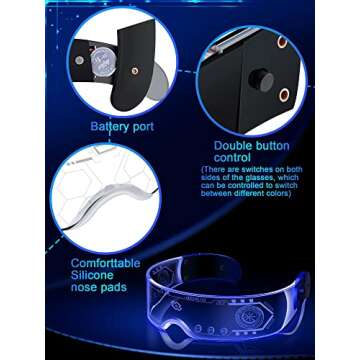 Dunzy LED Rave Glasses - Light Up Your Party Style