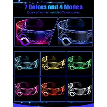 Dunzy LED Rave Glasses - Light Up Your Party Style