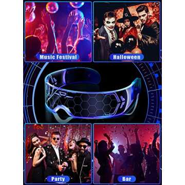 Dunzy LED Rave Glasses - Light Up Your Party Style