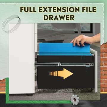 DEVAISE Slim Vertical File Cabinet - Secure & Spacious