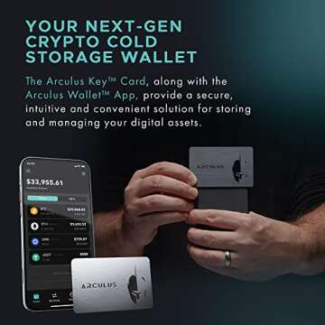 Arculus Silver Key Card - Secure & Convenient Crypto Wallet for Digital Asset Cold Storage. Offline Wallet for Bitcoin, Cryptocurrency & NFTs with 3-Factor Authentication