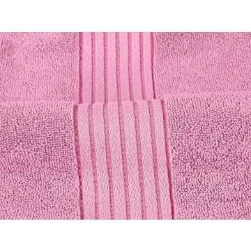 Utopia Towels 8-Piece Premium Towel Set, 2 Bath Towels, 2 Hand Towels, and 4 Wash Cloths, 100% Ring Spun Cotton Highly Absorbent Towels for Bathroom, Sports, and Hotel (Pink)