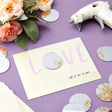 Juvale 60-Pack Small Round Mirrors for Crafts, 2-Inch Glass Tile Circles for Wall and Table Decor, Mosaics, DIY Home Projects, Holiday Decorations, Arts and Crafts Supplies