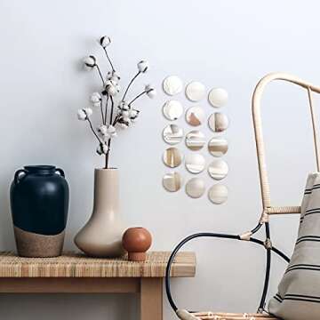 Juvale 60-Pack Small Round Mirrors for Crafts, 2-Inch Glass Tile Circles for Wall and Table Decor, Mosaics, DIY Home Projects, Holiday Decorations, Arts and Crafts Supplies