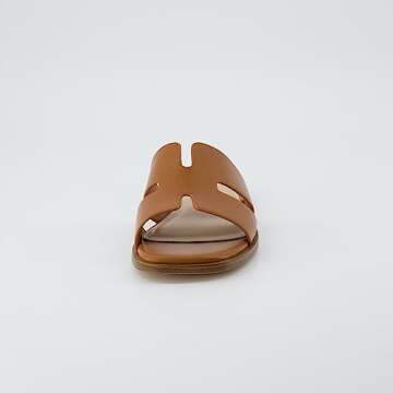 CUSHIONAIRE Women's Voyage slide sandal +Memory Foam, Wide Widths Available, Whiskey 8 W