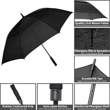 MRTLLOA Large Golf Umbrella - Windproof & Waterproof