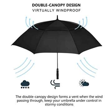 MRTLLOA Large Golf Umbrella - Windproof & Waterproof