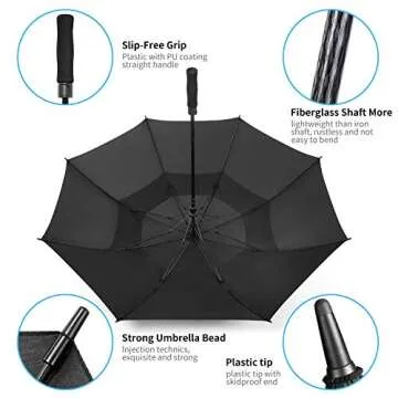 MRTLLOA Large Golf Umbrella - Windproof & Waterproof