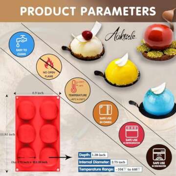 Aokinle Silicone Baking Molds for Cakes and Chocolates