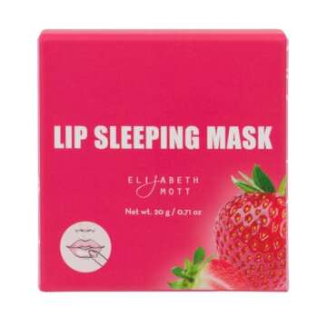 Elizabeth Mott Lip Sleeping Mask – Overnight Treatment with Peptides to Repair, Hydrate & Restore Dry, Chapped, Cracked, Peeling Lips – Moisturizing Collagen Balm to Soften, Smooth, Plump 0.71 oz