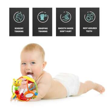 Yiosion Baby Rattles Toys Set, Infant Grab N Shake Rattle, Sensory Activity Ball, Development Learning Music Toy, Newborn First Birthday Gifts for 0 1 2 3 4 5 6 7 8 9 10 12 Month Babies Boy Girl