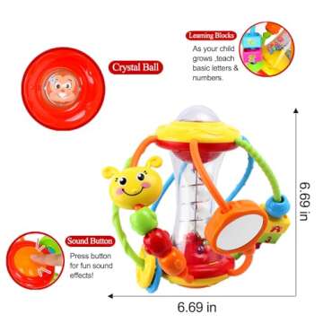 Yiosion Baby Rattles Toys Set, Infant Grab N Shake Rattle, Sensory Activity Ball, Development Learning Music Toy, Newborn First Birthday Gifts for 0 1 2 3 4 5 6 7 8 9 10 12 Month Babies Boy Girl